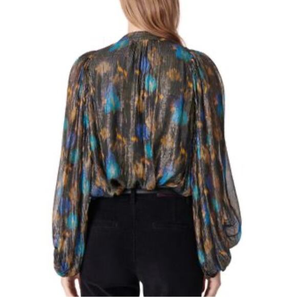 VANESSA BRUNO Bell blouse metallic sz L - Picture 3 of 9